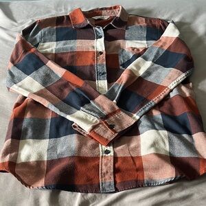 Alpine Women's Plaid Button Down Shirt - Red, Blue, White